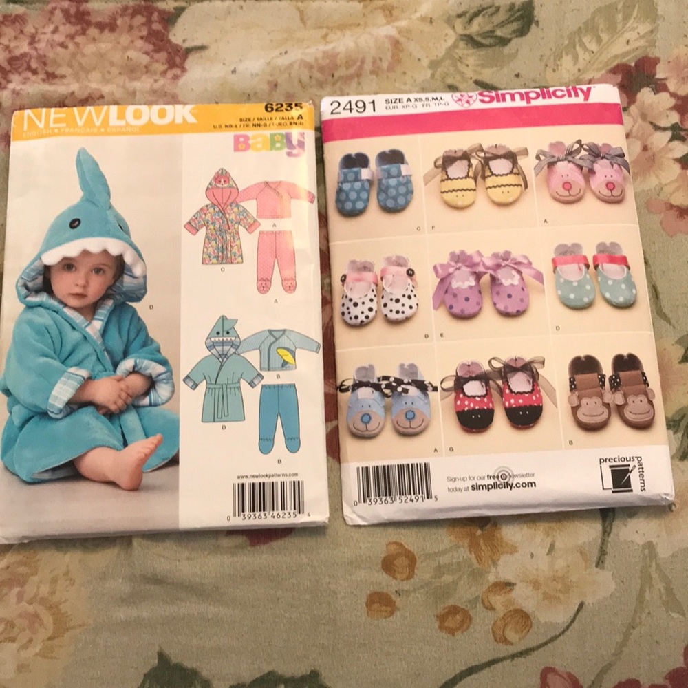 Infant patterns; NEW LOOK #6235, Simplicity #2491